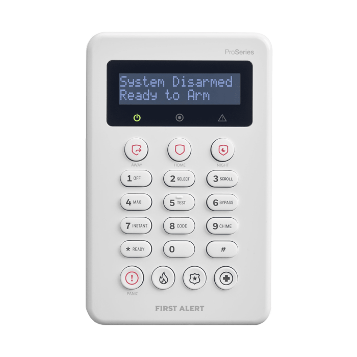 First Alert VISTA® H3 Hybrid Intrusion System portrait keypad